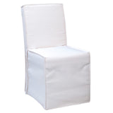 Arabella Cotton Blend Upholstered Slip Cover Style Parsons Dining Side Chair, White, Set of 2