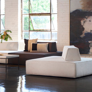 Dovetail Ryker 53" Square Modular Modern Chair Boucle Charcoal DOV12160-CHAR