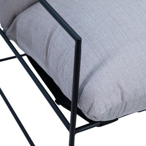 Dovetail Manlo Modern Black Iron and Cotton Blend Upholstered Arm Chair DOV12170