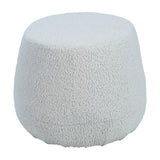 Dovetail Howsler 36" White Faux Sheep Skin Tapered Oval Upholstered Ottoman DOV12174