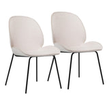 Lexi White Babel Performance Linen and Black Steel Modern Dining Side Chair
