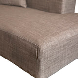 Dovetail Lyla 119" Modern Linen Sectional DOV12186L-BR