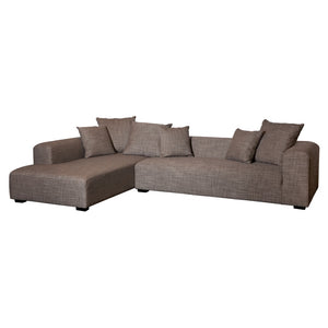 Dovetail Lyla 119" Modern Linen Sectional DOV12186R-BR