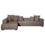 Dovetail Lyla 119" Modern Linen Sectional DOV12186R-BR