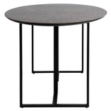 Dovetail Austin 87" Black Porcelain Tile Top and Metal Base Double Pedestal Oval Dining Table DOV12189