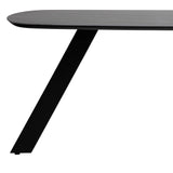 Dovetail Simeon Natural Black Stone Finished Porcelain and Steel Dining Table Finished In Black DOV12191