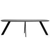 Dovetail Simeon Natural Black Stone Finished Porcelain and Steel Dining Table Finished In Black DOV12191