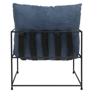 Dovetail Brooks Black Iron Hammock Style Occasional Chair with Cushion DOV12202