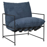 Dovetail Brooks Black Iron Hammock Style Occasional Chair with Cushion DOV12202