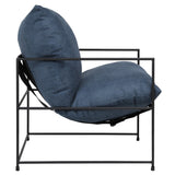 Dovetail Brooks Black Iron Hammock Style Occasional Chair with Cushion DOV12202