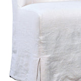 Dovetail Bradford White Linen Slip-Cover Style Parsons Dining Side Chair DOV13020