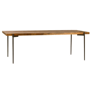 Dovetail Myla 88" Rectangular Mango Wood and Cast Iron Dining Table DOV15004