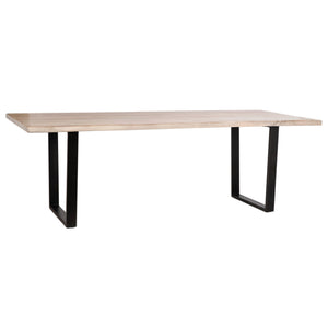 Dovetail Nova 90" Mango Wood and Iron Rectangular Dining Table with Live Edge DOV15074