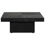 Dovetail Maverick Brushed Matte Black 40" Square Mango Hardwood Pedestal Coffee Table DOV15089