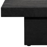 Dovetail Maverick Brushed Matte Black 40" Square Mango Hardwood Pedestal Coffee Table DOV15089