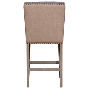 Dovetail Abel Two-Toned Jute and Light Grey Performance Linen Wingback DOV1525BS