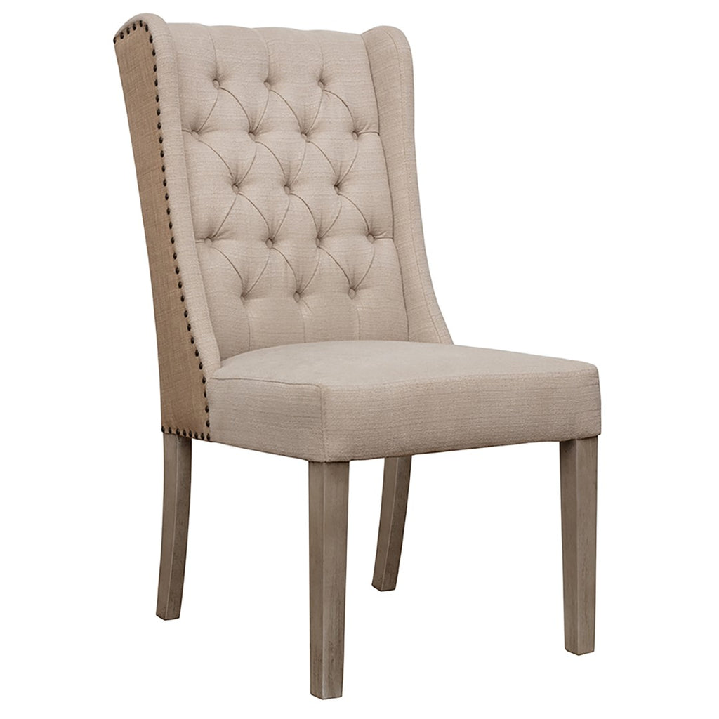 Jacob Two Toned Oatmeal Linen and Jute Dining Chair English Elm