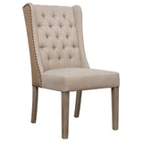 Jacob Two-Toned Oatmeal Linen and Jute Dining Chair