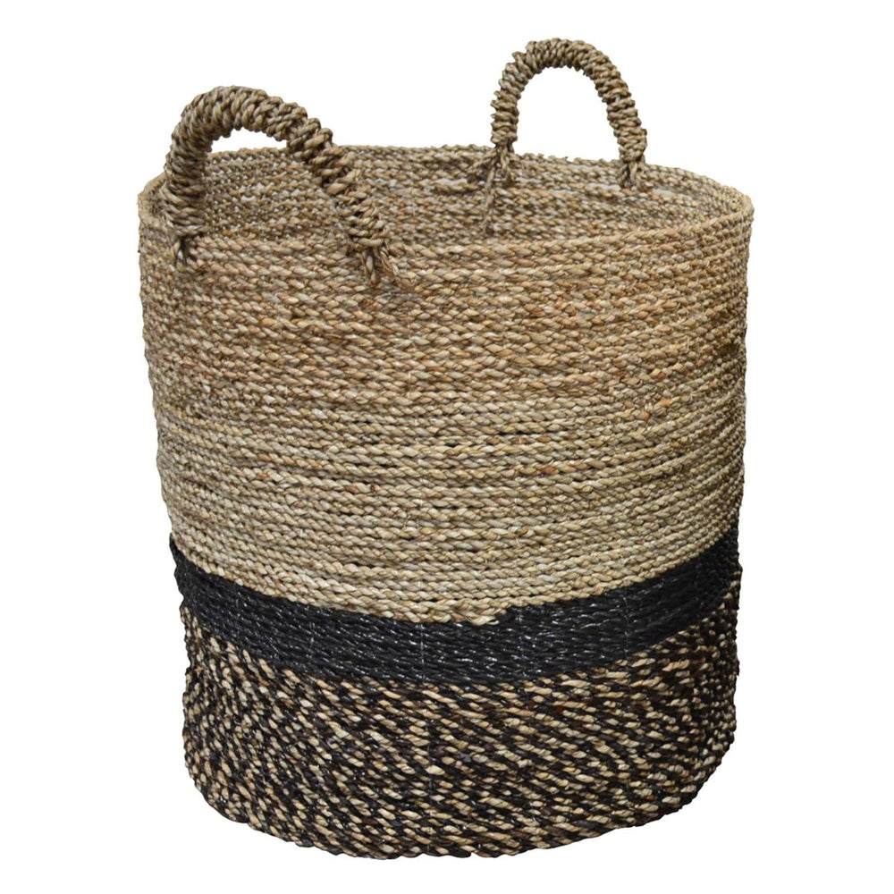 Dovetail Nala Woven Seagrass Two-Tone Baskets with Black Accent, Set of 3 DOV1580