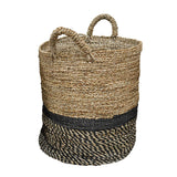 Dovetail Nala Woven Seagrass Two-Tone Baskets with Black Accent, Set of 3 DOV1580