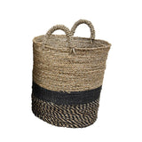 Dovetail Nala Woven Seagrass Two-Tone Baskets with Black Accent, Set of 3 DOV1580