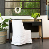 Dovetail Bradford White Linen Slip-Cover Style Parsons Dining Side Chair DOV13020