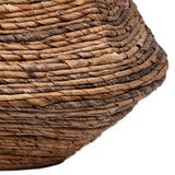 Dovetail Denver Woven Natural Rattan and White Cotton Goard Shaped Basket DOV1593