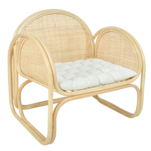 Dovetail Furlo Natural Cane and Woven Rattan Occasional Chair with Cushion DOV1605