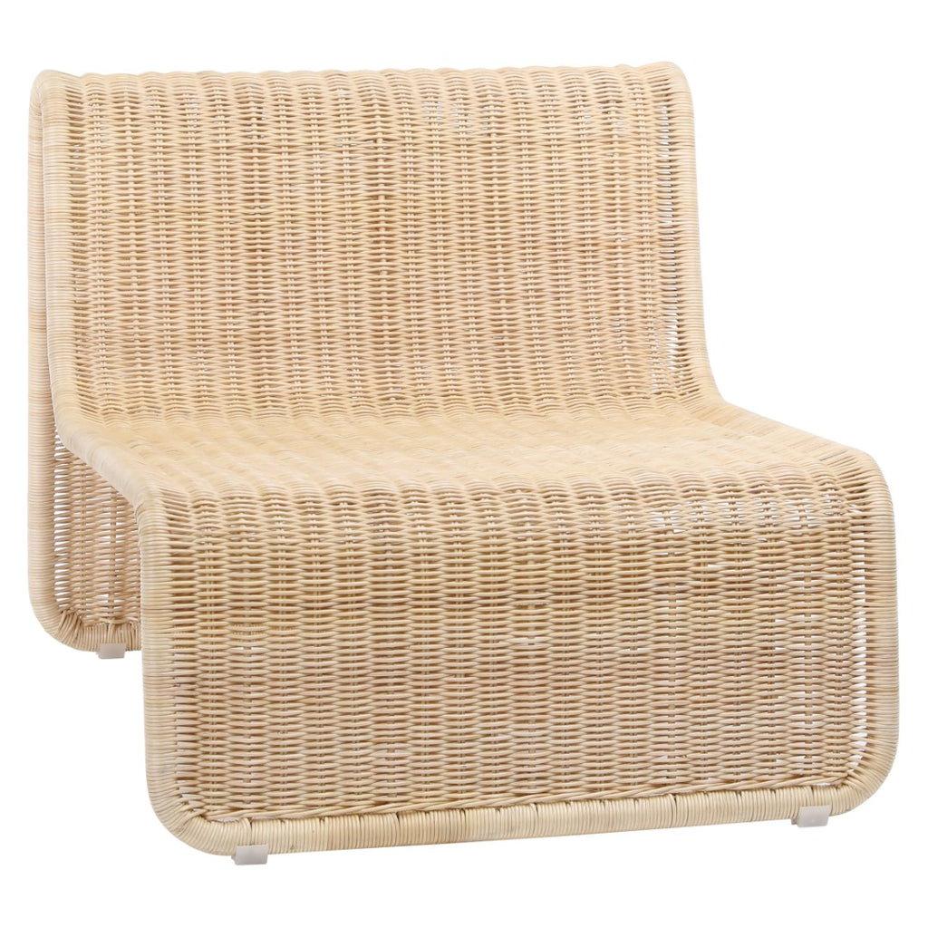 Elliot Natural Rattan Curved Modern Occasional Chair English Elm