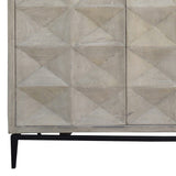 Dovetail Larchmont Reclaimed Mango and Black Iron Hand Carved Modern Sideboard DOV16559