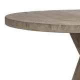 Dovetail Bonita 54" Round Mango Wood Modern Pedestal Dining Table in Grey Wash DOV16586