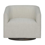 Dovetail Gracie Linen Swivel Club Track Arm Chair in Sand Ivory DOV17089