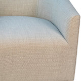 Dovetail Gracie Linen Swivel Club Track Arm Chair in Sand Ivory DOV17089