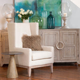 Dovetail Lorraine Ivory High Performance Linen High Wing Back Occasional Arm Chair DOV17110