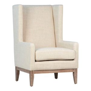 Dovetail Lorraine Ivory High Performance Linen High Wing Back Occasional Arm Chair DOV17110