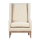 Dovetail Lorraine Ivory High Performance Linen High Wing Back Occasional Arm Chair DOV17110