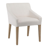 Naomi Linen Sloped Track Arm Dining Chair, White