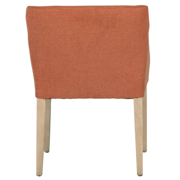Dovetail Zoe Linen Sloped Track Arm Dining Chair, Burnt Orange DOV17141