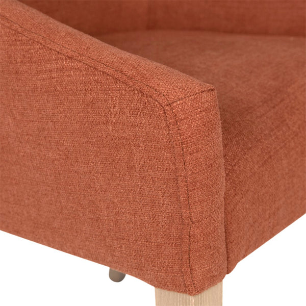 Dovetail Zoe Linen Sloped Track Arm Dining Chair, Burnt Orange DOV17141