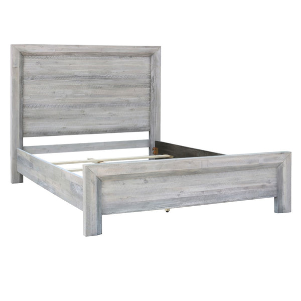 Dovetail Soutar Acacia Panel Bed Finished in a Light Grey Wash Finish DOV18004EK