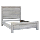 Dovetail Soutar Acacia Panel Bed Finished in a Light Grey Wash Finish DOV18004Q