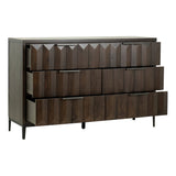 Dovetail Emilia Medium Brown Pine Modern 6-Drawer Storage Dresser DOV18065MB