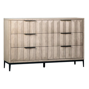 Dovetail Emilia Grey Wash Pine Modern 6-Drawer Storage Dresser DOV18065