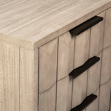 Dovetail Emilia Grey Wash Pine Modern 3-Drawer Storage Nightstand DOV18067