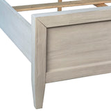 Dovetail Xander Reclaimed Acacia Wash Coastal Panel Bed with Textured Headboard inlay DOV18125Q