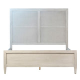 Dovetail Xander Reclaimed Acacia Wash Coastal Panel Bed with Textured Headboard inlay DOV18125Q