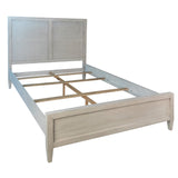 Dovetail Xander Reclaimed Acacia Wash Coastal Panel Bed with Textured Headboard inlay DOV18125Q