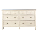 Xander Reclaimed Acacia White Wash Coastal 8-Drawer Dresser with Iron Hardware