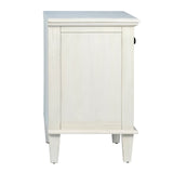 Dovetail Xander Reclaimed Acacia White Wash Coastal 3-Drawer Storage Nightstand with Iron Hardware DOV18127