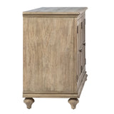 Dovetail Oslo 72" Light Grey Wash Finished Reclaimed Pine 4-Door Traditional Sideboard DOV18136